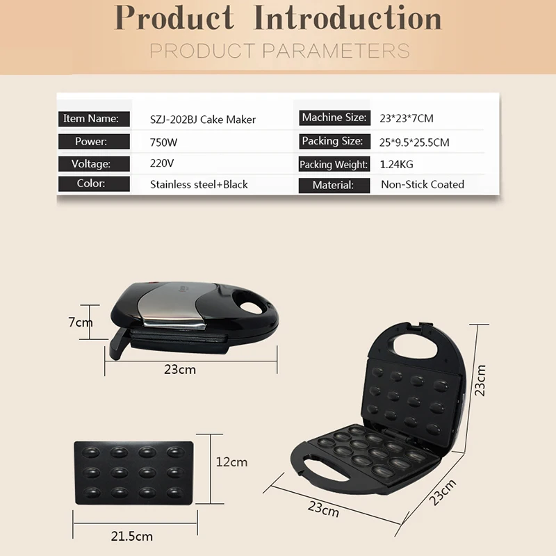 

Electric Walnut Cake Maker Automatic Mini Nut Waffle Bread Baking Machine Bakeware Sandwich Iron Toaster Breakfast Pan Oven