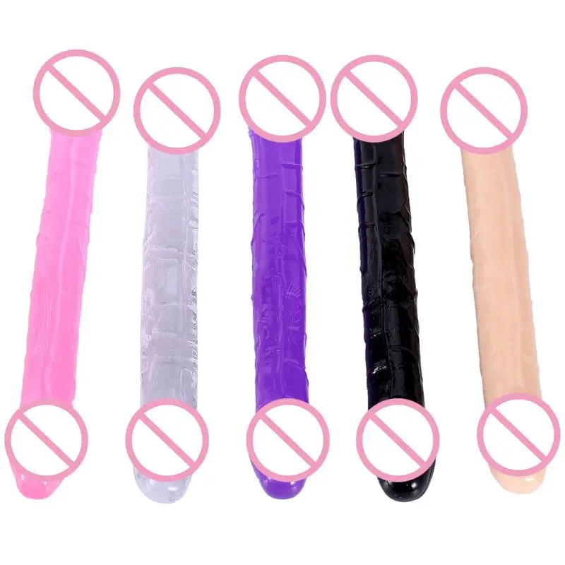 Длинный реалистичный фаллоимитатор с двумя головками Анальная пробка гибкий