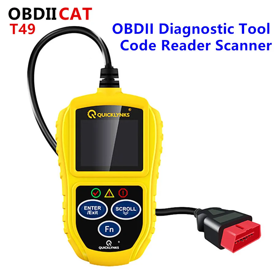 

OBDIICAT QUICKLYNKS T49 OBDII считывание неисправностей OBD2 считыватель кодов автомобиля диагностический инструмент