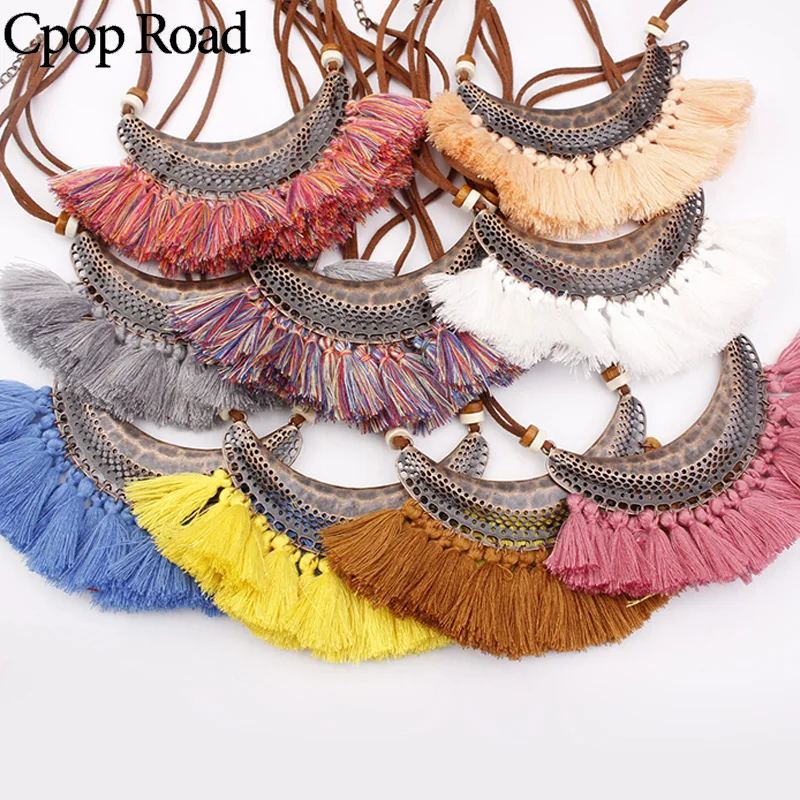 Cpop Новое богемное ожерелье с кисточками винтажное этническое подвеской в виде