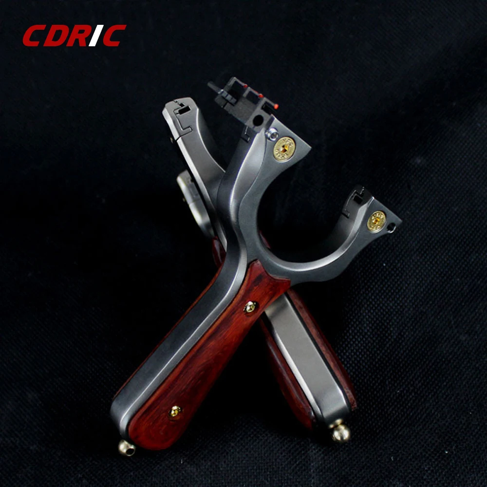 

New рогатка Stainless Steel Slingshot Hunting Bow Catapult With Aim And Flat Rubber Band For Outdoor Hungting Shooting Toy Game