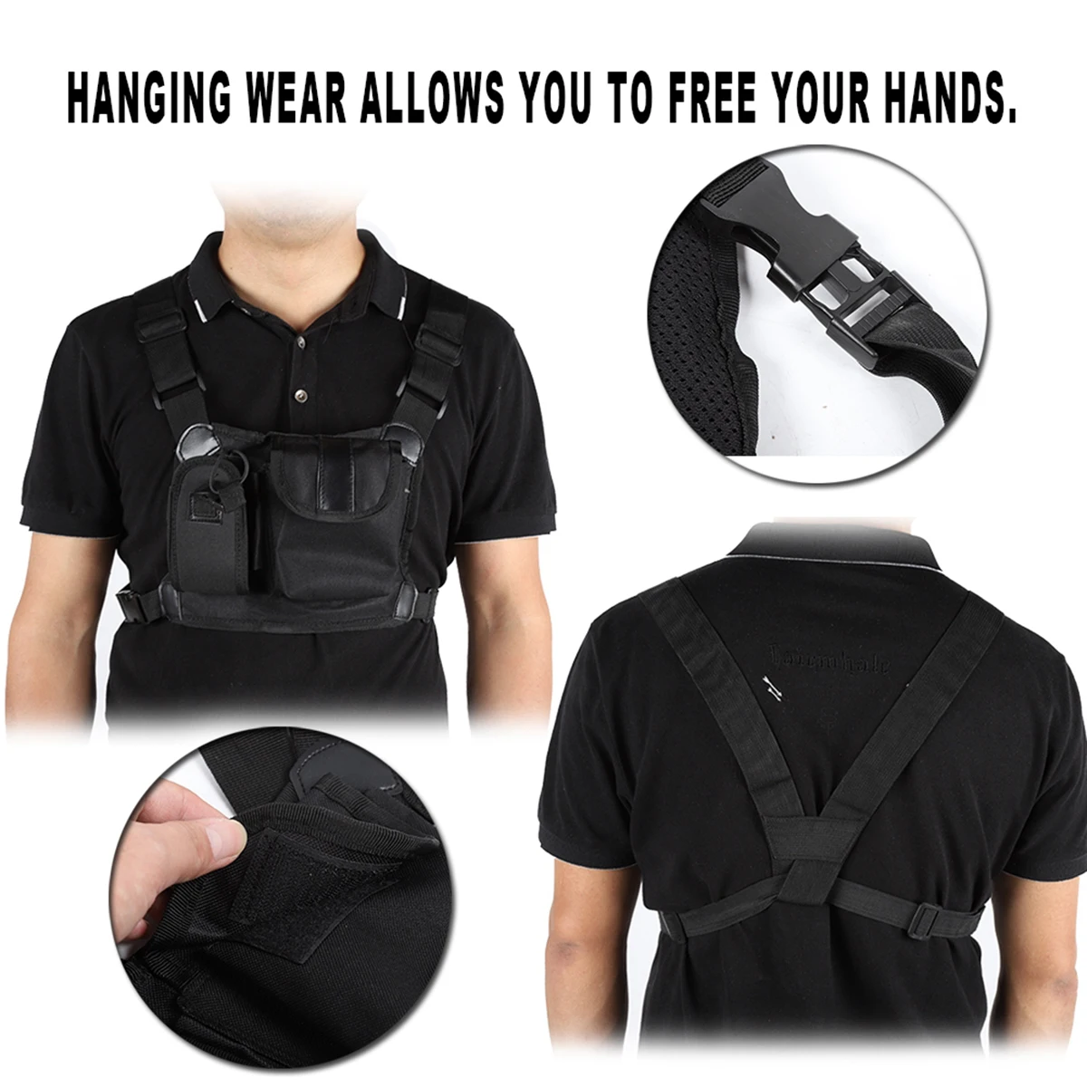 Сумка для рации SOONHUA Two Way Radio Chest Pocket Pack Backpack Accessory Pouch Holder Carry Bags on.