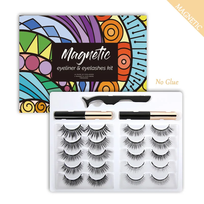 10 пар натуральных накладных ресниц магнитная Магическая подводка для глаз