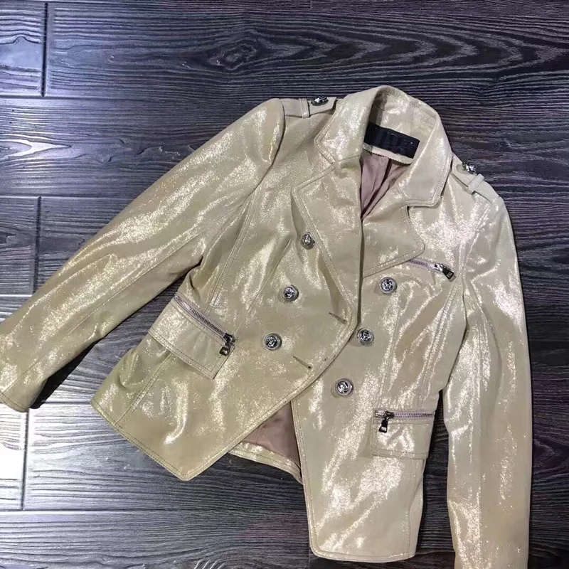 Пальто из 100% овечьей кожи Сезон весна-осень Куртка натуральной Женская одежда 2020