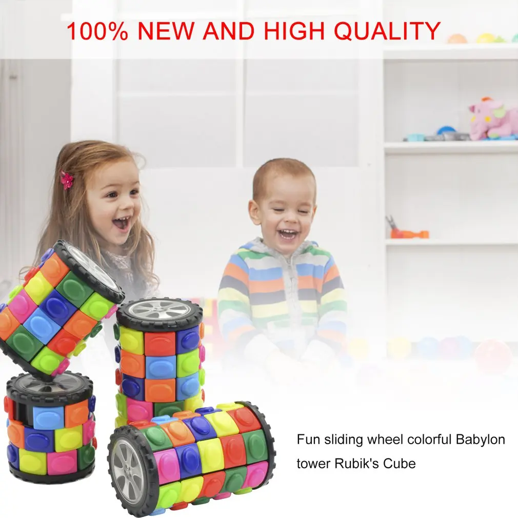 

Creative Fun Sliding Wheel Colorful Babylonian Tower Cube With Fun Sliding Wheel Design Fun And Wisdom Toy