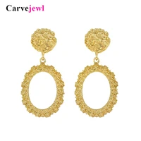 carvejewl big vintage earrings for women matte gold colour geometric statement earring 2018 metal earing hanging fashion jewelry