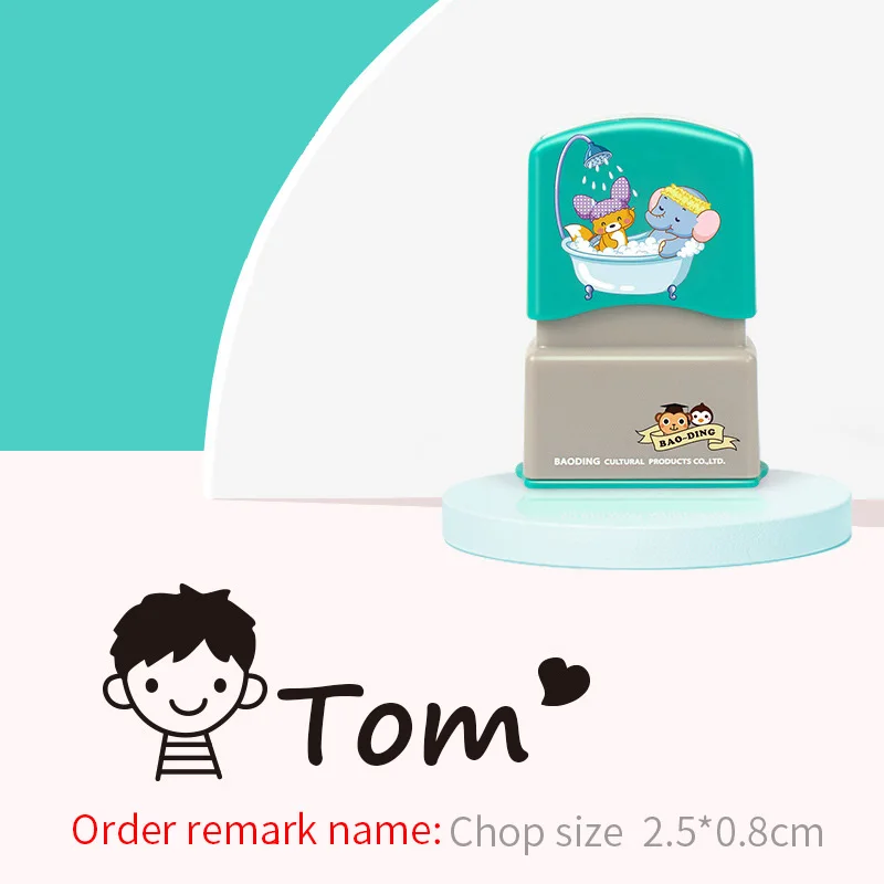 Hot kindergarten name stamp waterproof baby cartoon clothes seal name stickers clothing seal baby school day holiday gifts