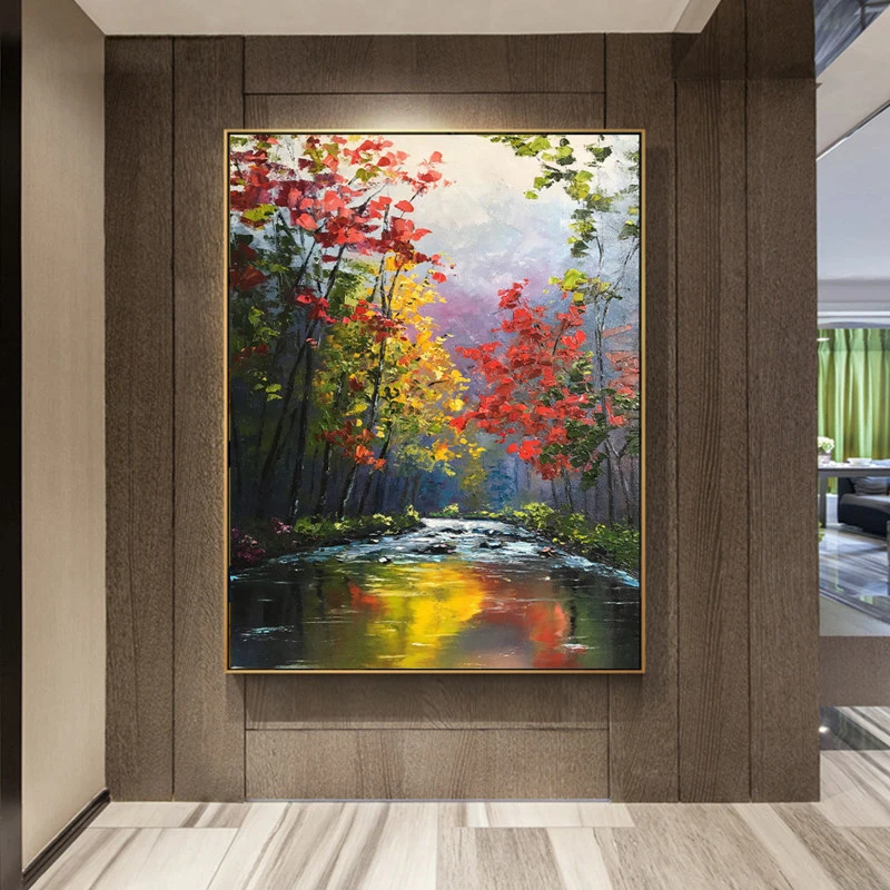 100% ручная роспись абстрактный пейзаж искусство Масляная живопись на холсте