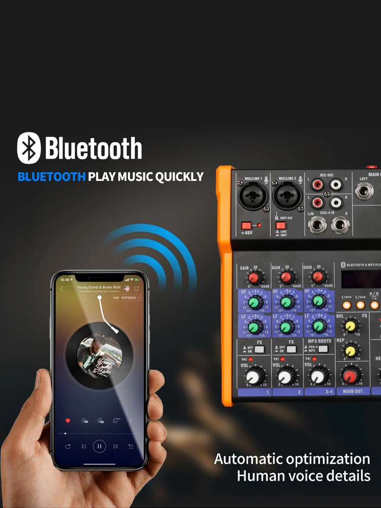 TKL 4-канальный миксер оборудование для тюнинга Dj звуковой USB Bluetooth стереозвук Inpu