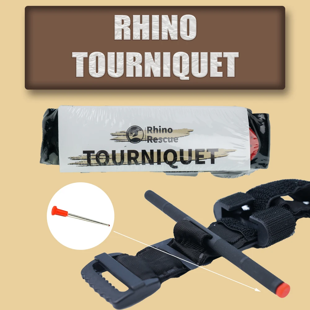 Аварийно-спасательный Браслет RHINO с алюминиевой ручкой для быстрой остановки кровотечения и контроля крови - изображение