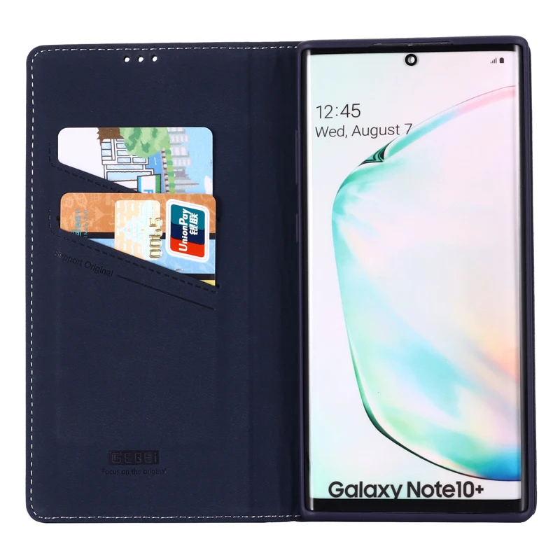 Для samsung Note10 кожаный чехол Магнитный кожаный чехол для телефона из воловьей кожи откидная подставка для карт смарт-чехол для samsung Galaxy Note10 Plus