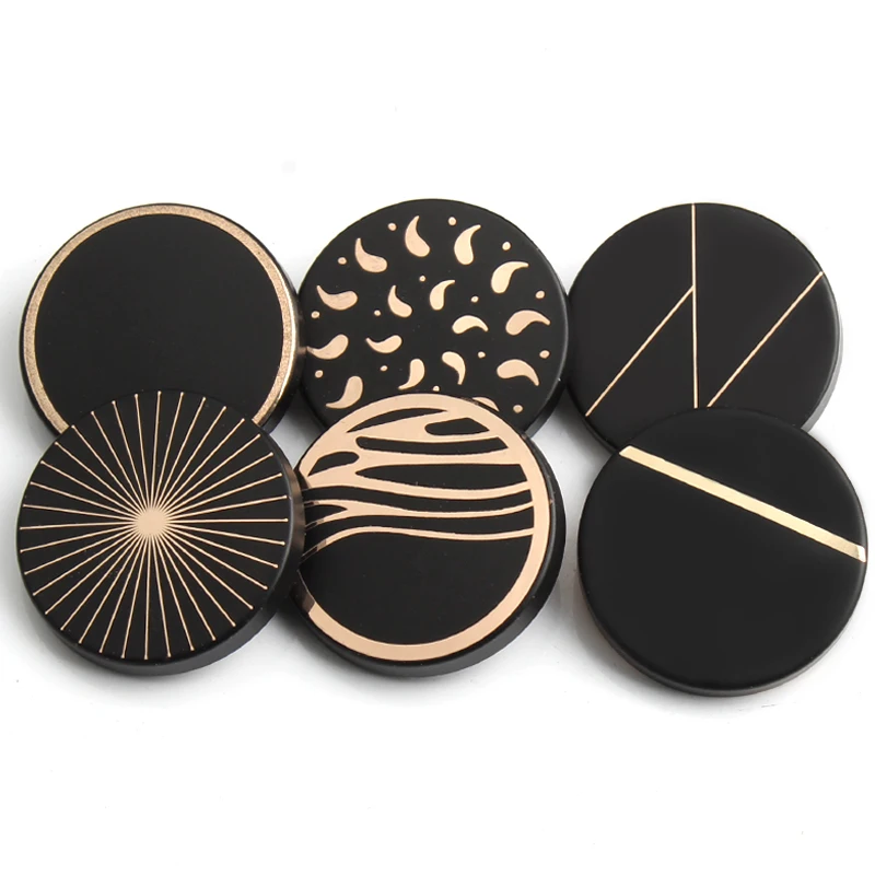 Модный классический черный металлический хвостовик кнопки декоративные круглые