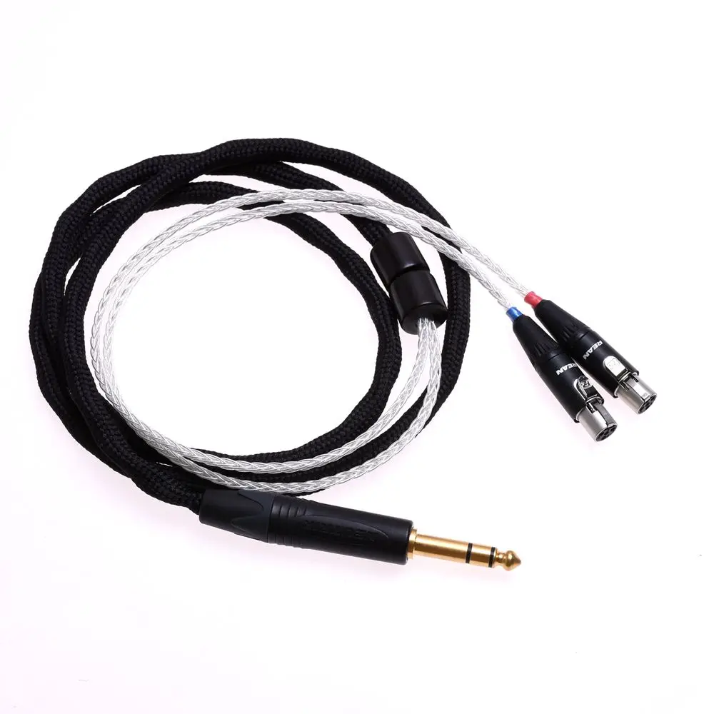 Штекер 6 35 мм черный корпус 16 ядер посеребренный кабель 5N Pcocc для Audeze 1 2 5 шт./партия