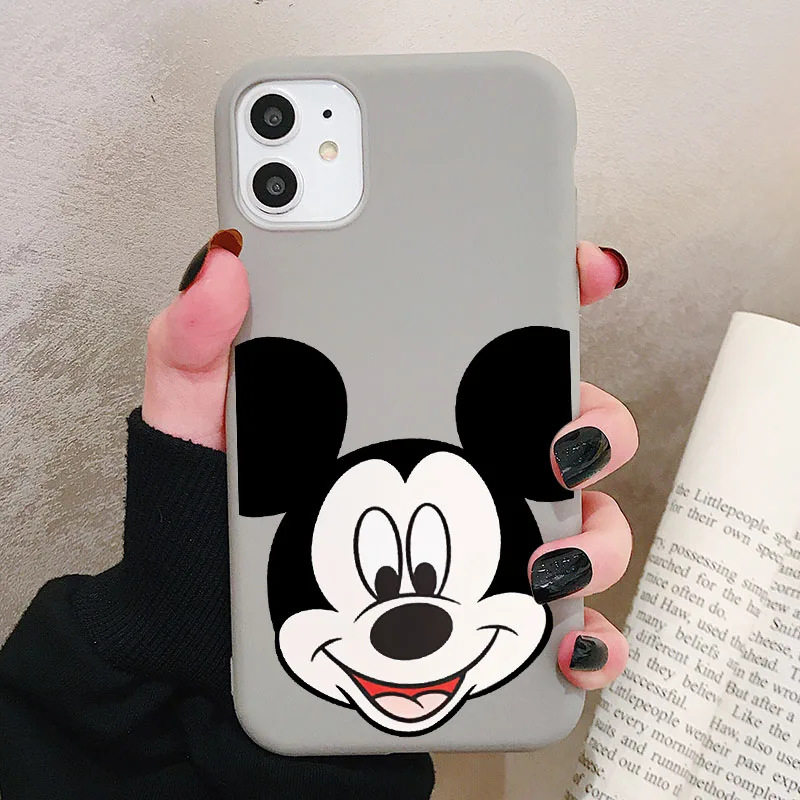 P3Gray Чехол для телефона iPhone 11 Pro XR X Xs Max 8 7 6 Plus 6S 5S SE матовый Силиконовый чехол с мультяшной мышкой мягкая задняя крышка - Цвет: P3Gray