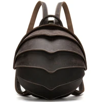 women genuine leather backpack trendy fashion beetle rucksack personalized knapsack mens large capacity vintage travel backpack