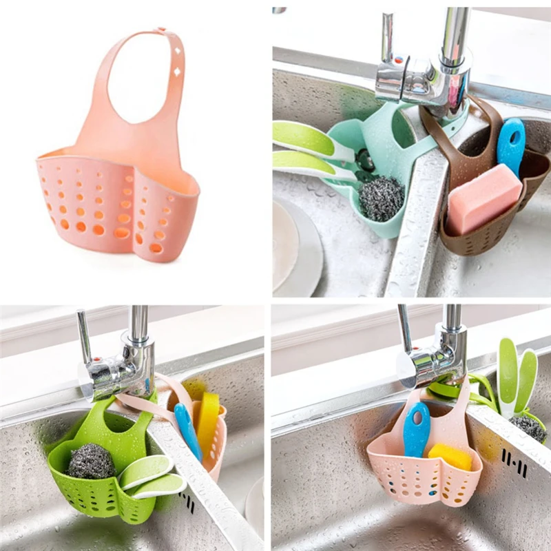 

Practical Kitchen Hanging Drain Bag Basket Bath Storage Gadget Tool Sink Holder