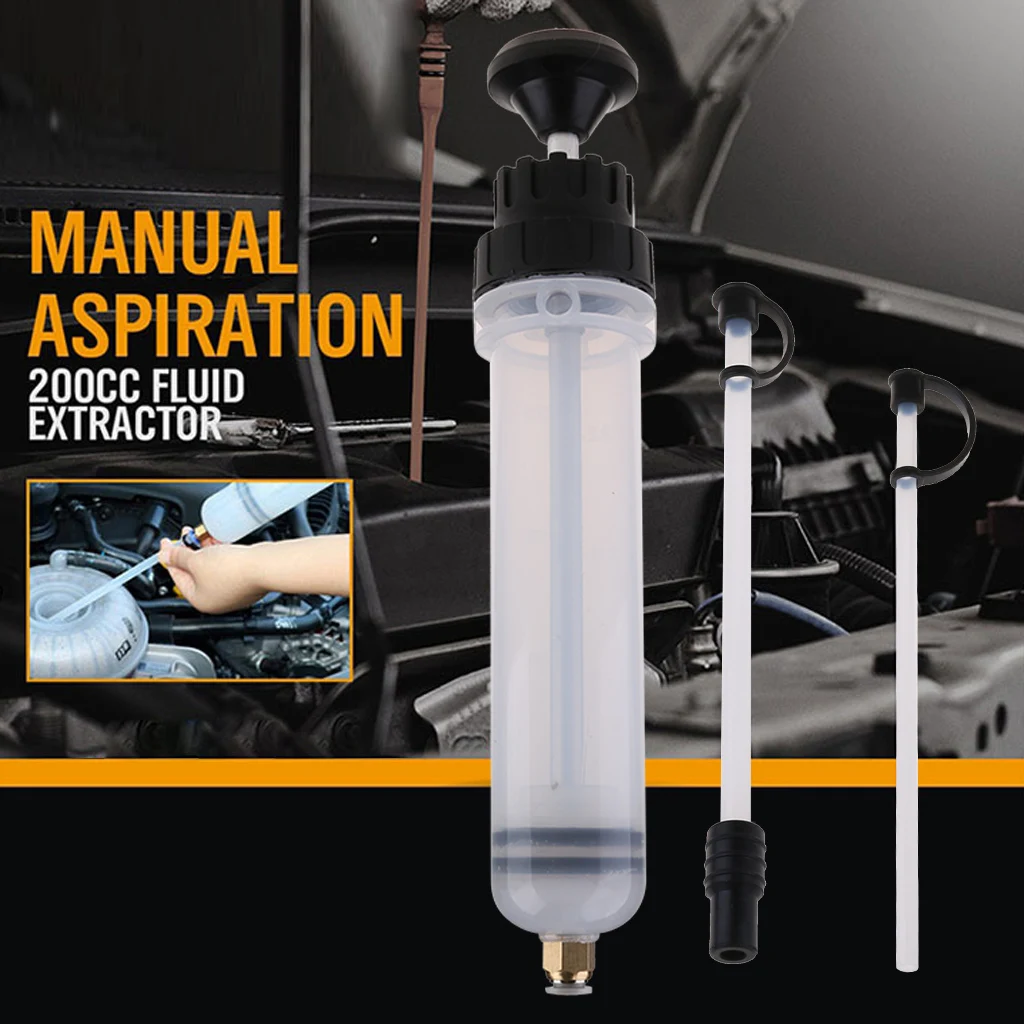 200cc Car Oil Fluid Extractor Filling Syringe Bottle Transfer Automotive Fuel Extraction Hand Pump Dispenser Auto Accessories