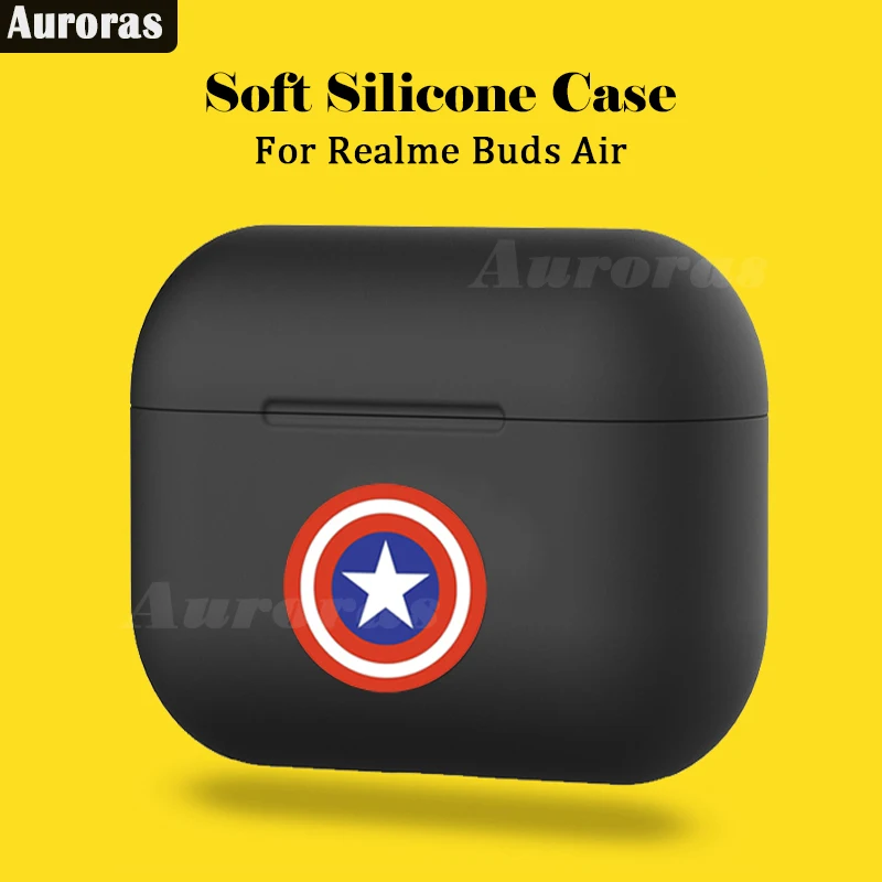 Auroras для Realme Buds Air Чехол Капитан Америка мультфильм дизайн полное покрытие