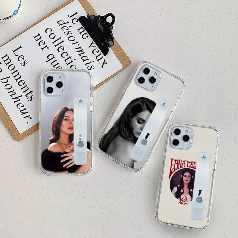 

Lana Del Rey Lust for Life Phone Case Wrist Strap For iPhone 7 8 11 12 X XS XR MINI Pro Max Plus Hand Band Transparent Clear