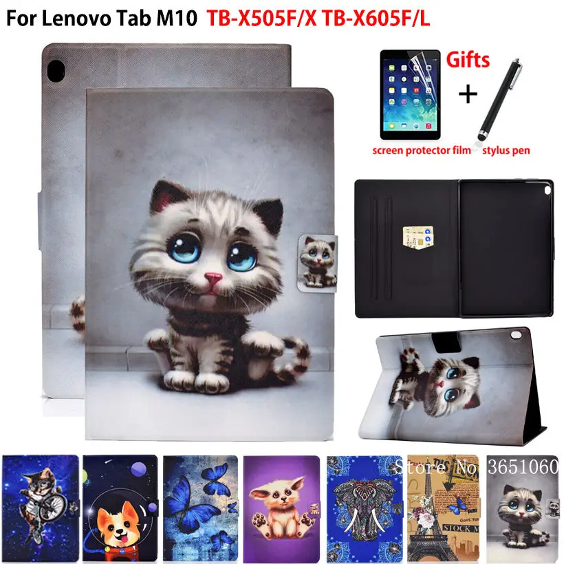 Милый чехол в виде кошки для Lenovo Tab M10 10 1 Обложка искусственная кожа силиконовый