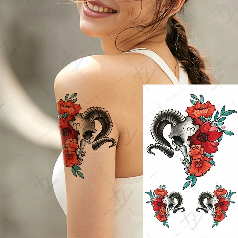 Водостойкая Временная тату-наклейка корона цветок змея флэш-тату для женщин
