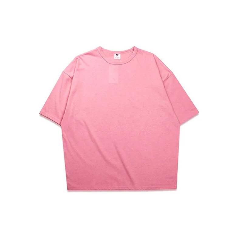 Розовый Футболка большого размера для мужчин Kanye West S-XXL модные простые футболки с коротким рукавом мужские свободные черные мужские футболки Harajuku Мужская футболка s - Цвет: Розовый