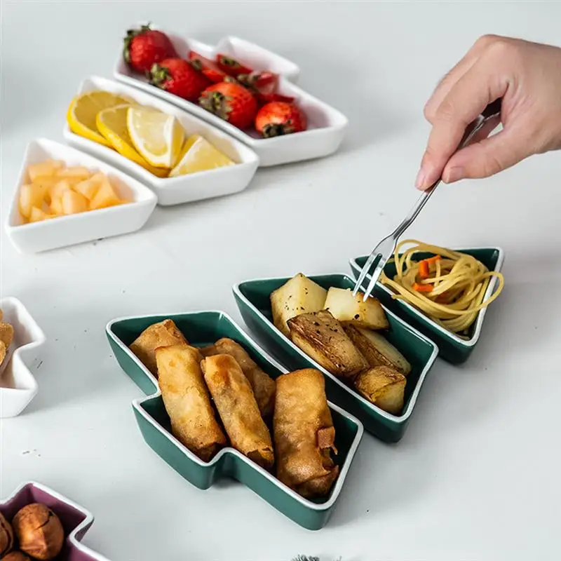 Рождественская елка форма конфеты закуски керамика фрукты сервировочный лоток с