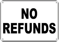 no refunds business sign store policy label vinyl decal sticker kit osha safety label compliance signs 8
