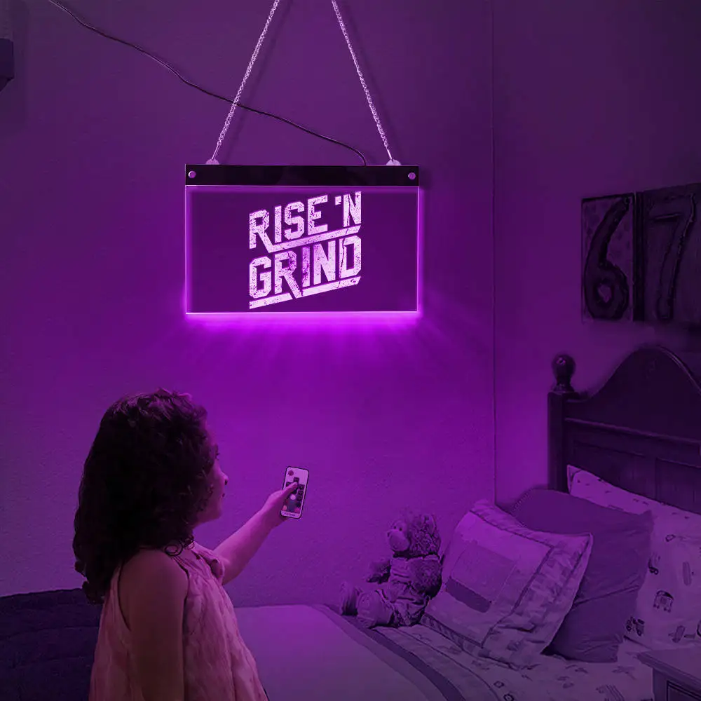 Светодиодный неоновый знак Rise and Grind на заказ персонализированная вдохновляющая