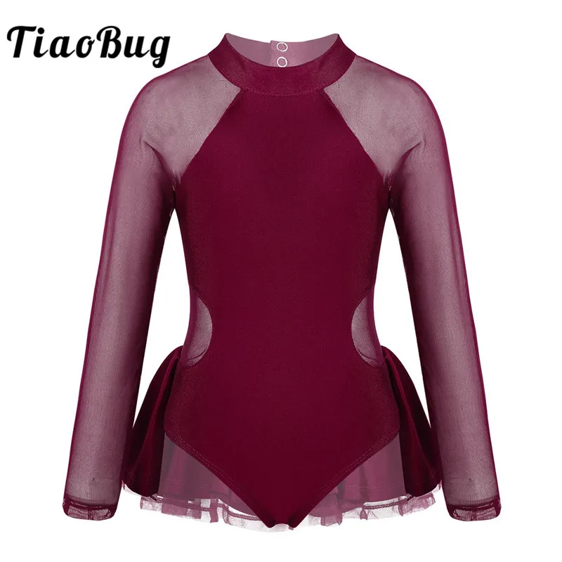 TiaoBug/Детское платье с длинными рукавами из прозрачного тюля открытой спиной