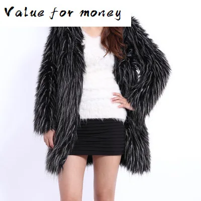 

Top Luxury Women Fashion Faux Fur Coat high quality