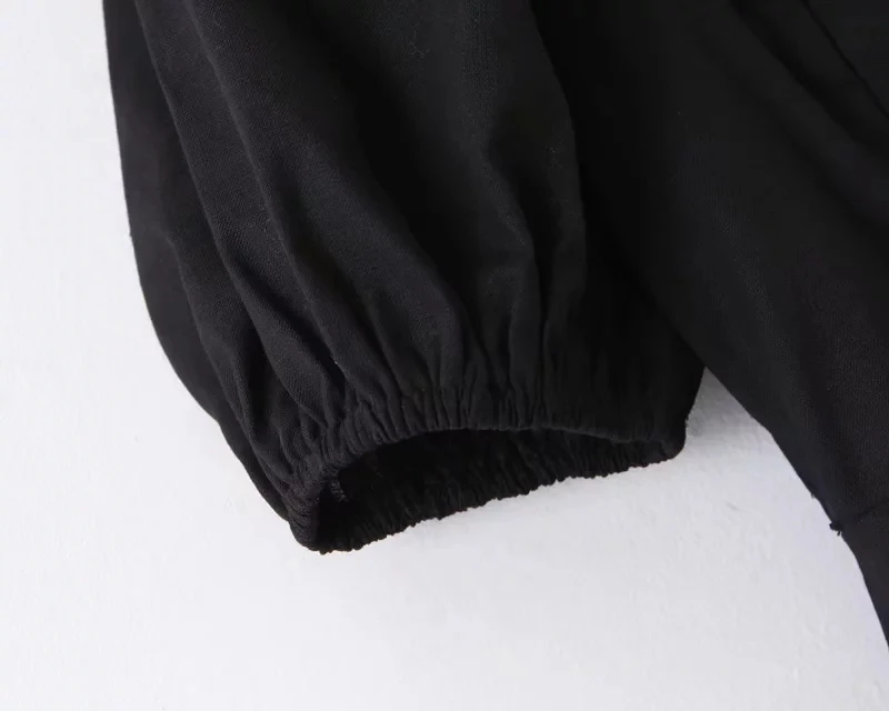 Увядное модное винтажное черное платье для женщин vestidos sqaure воротник с длинным рукавом vestidos de fiesta de noche льняное платье