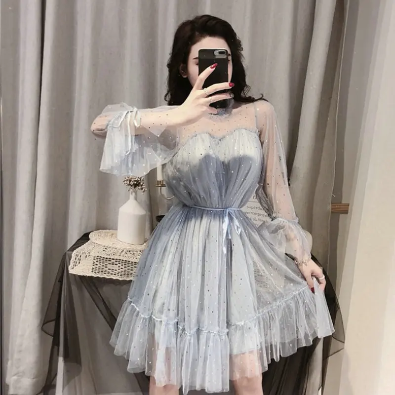 Женское Плиссированное Сетчатое платье миди Элегантное летнее эластичное