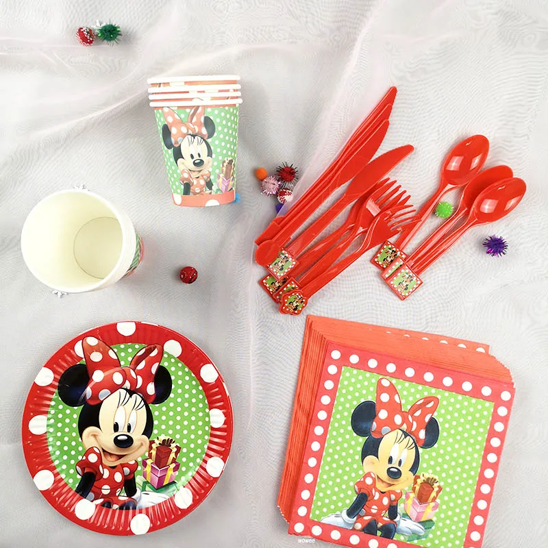 Минни Мышь вечерние украшения набор вейвпоинт Микки поставки соломенная чашка