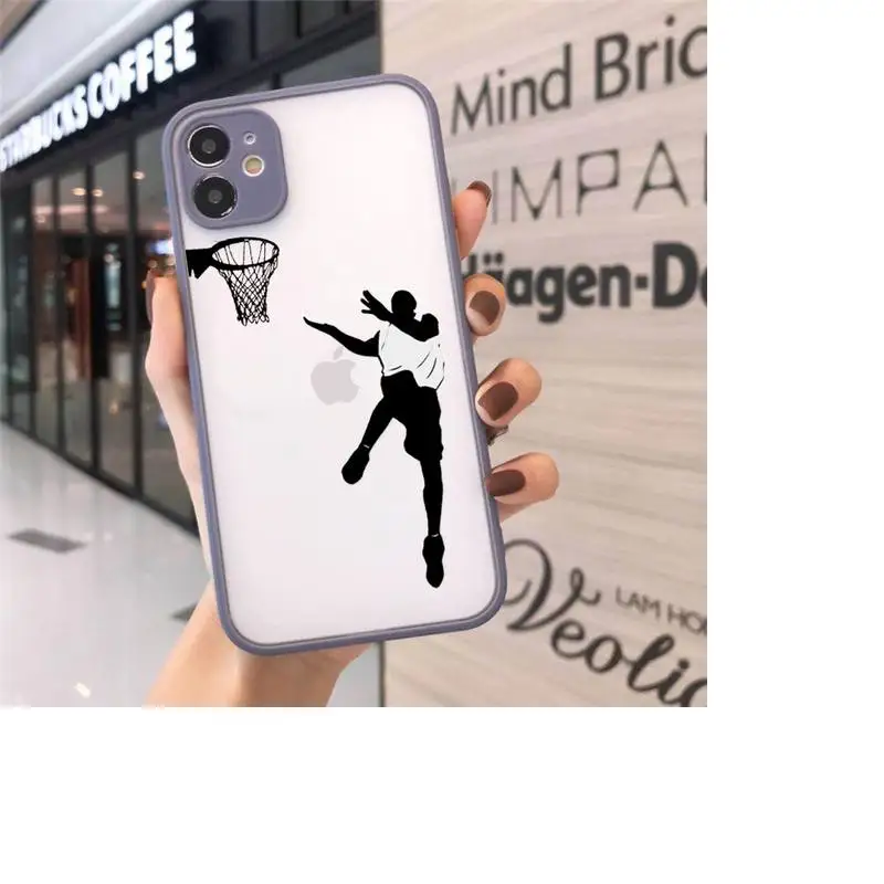 

Basketball sport pattern Phone Cases matte transparent For iphone 7 8 11 12 plus mini x xs xr pro max cover