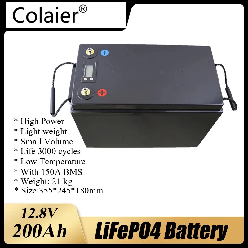 

Аккумулятор Colaier 12 В LiFePO4, 3000 Ач, водостойкие Аккумуляторы для домов на колесах, 150 циклов, бездорожья, солнечная энергия ABMS