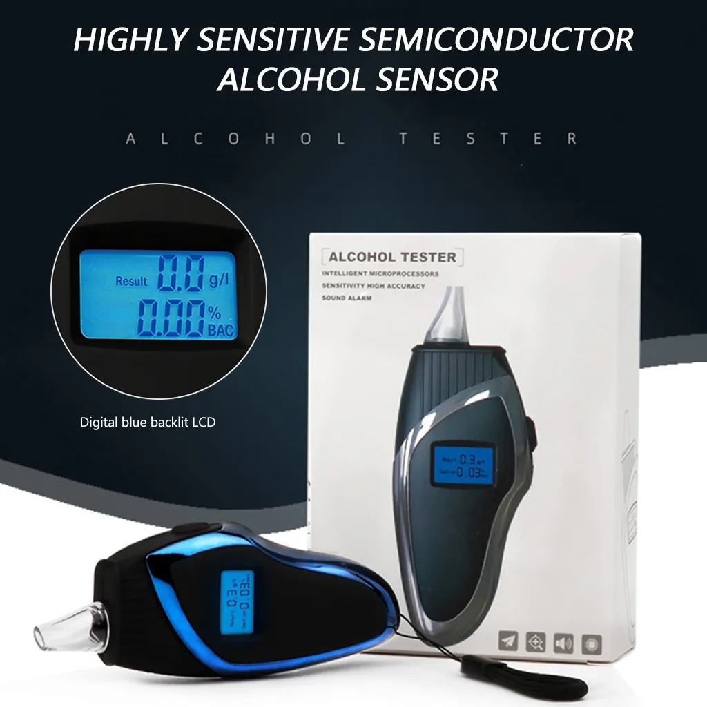 

High-sensitivity Lcd Display Handheld Digital Alcohol Tester Digital Alcohol Breath Tester Breathalyzer Detector Backlight Light