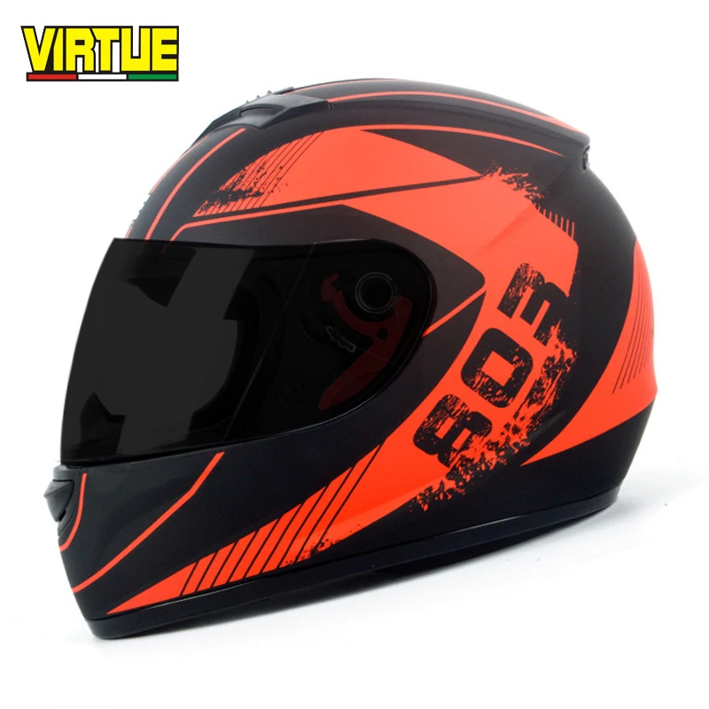 Мотоциклетный шлем мужской Полнолицевой мотоциклетный из АБС пластика для