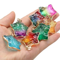 natural crystal pendant pretty stars colorful quartz crystal charms for women jewelry making diy earrings necklace size 30 38mm