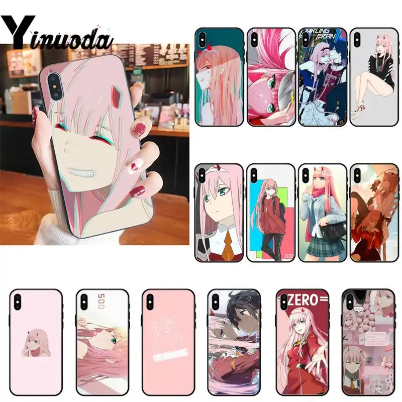 Yinuoda Zero Two Darling in the FranXX черный мягкий чехол для телефона iPhone 8 7 6 6S Plus X XS MAX 5 5S SE XR 11 11pro