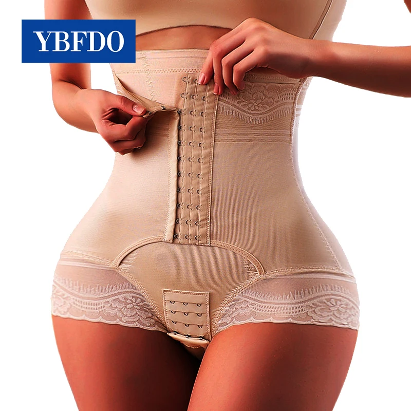 YBFDO Women High Waist Shaping Panties Breathable Body Shaper Slimming Tummy Underwear Butt Lifter Panties Shaperwear Buckle