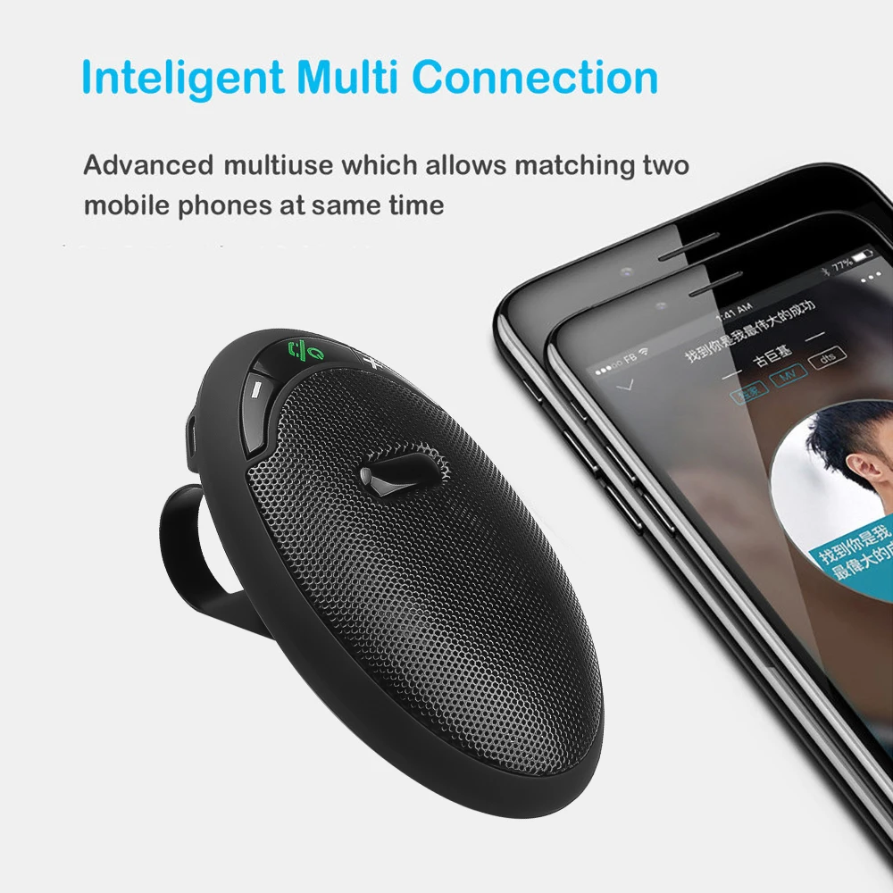 Беспроводной зажим для солнцезащитного козырька Bluetooth-приемник автомобильный