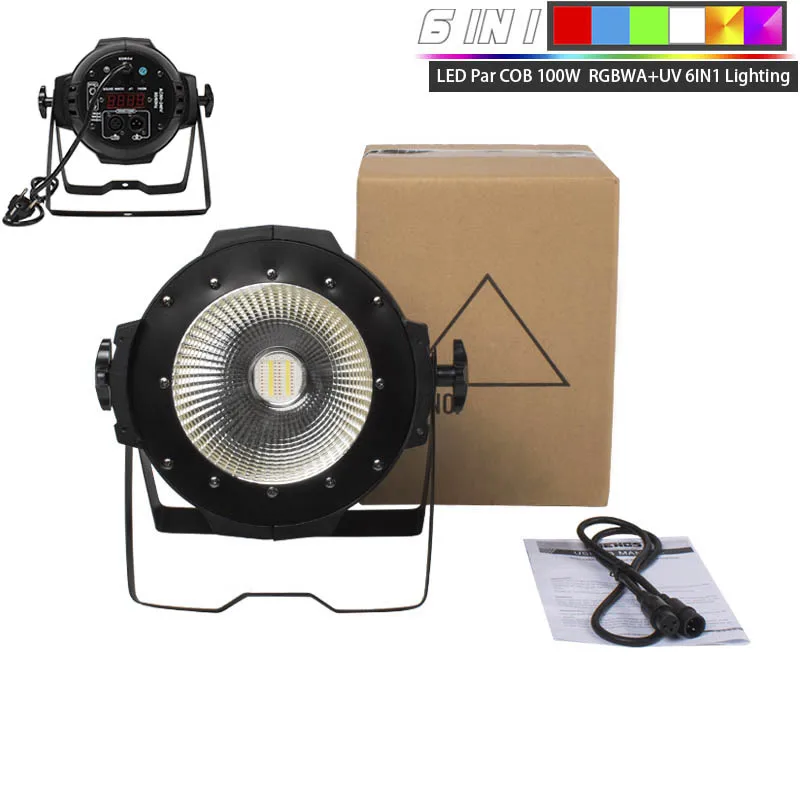 100W COB 6in1 Светодиодный Par 100 Вт/200 Вт COB лампа с дверцами сарая Dmx контроллер сценического освещения для Dj стенда рынка дискотеки церкви/сада эффект освещения - Цвет: 100W COB 6in1