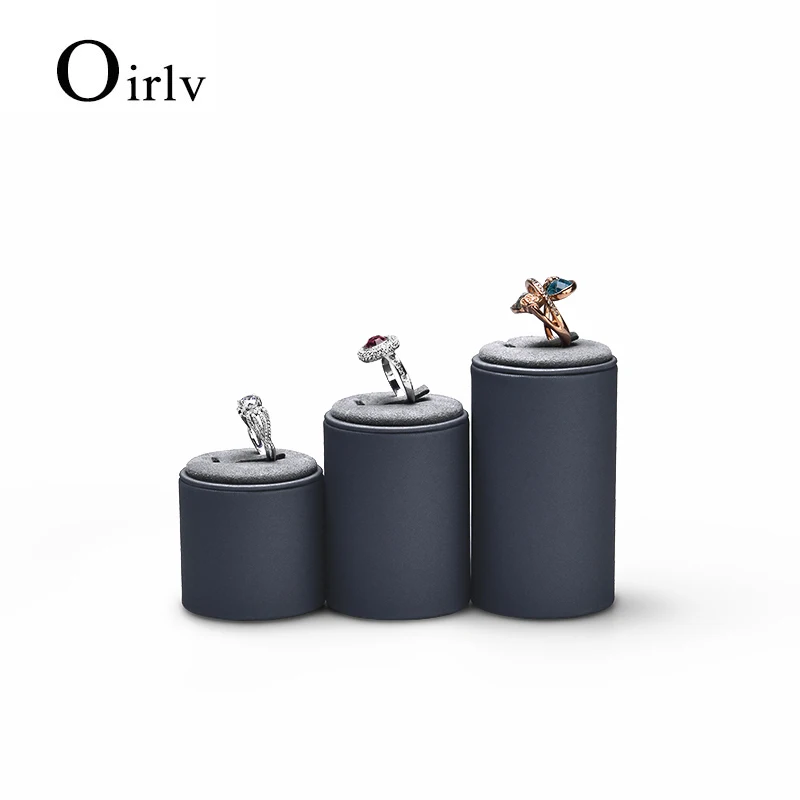 Oirlv New High-end PU Microfiber Ring Display Stand Creative Ring Display Stand Holder Jewelry Props Set Jewelry Display Rack