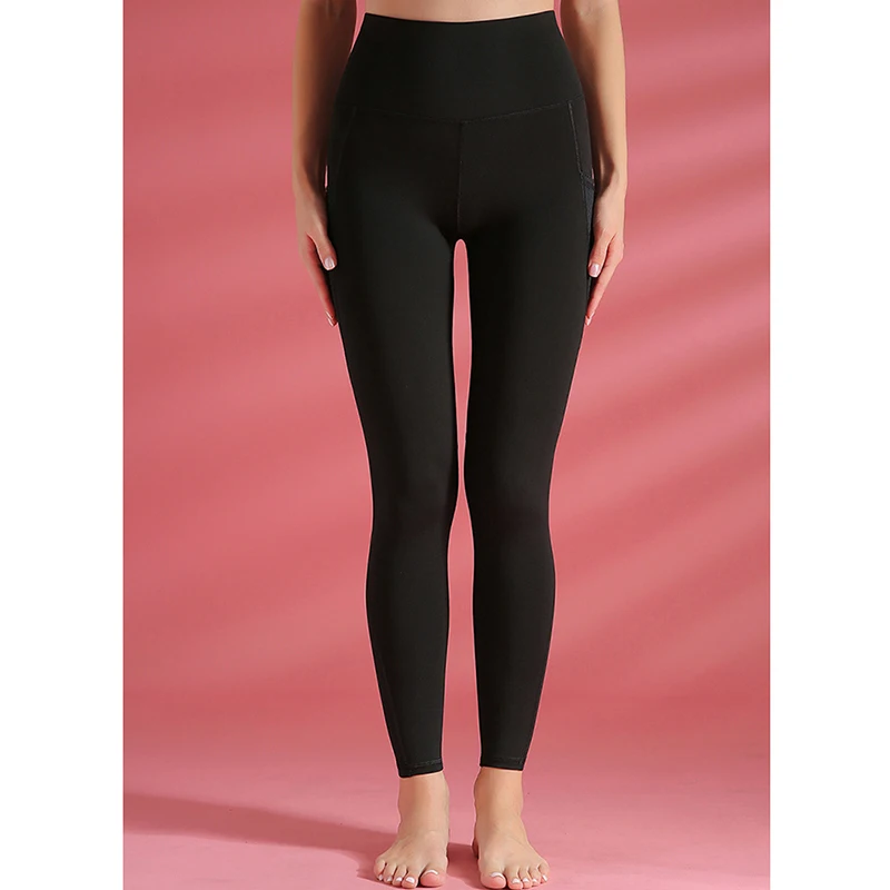 Осенняя одежда для фитнеса спортивные Леггинсы гладкая ткань обтягивающие