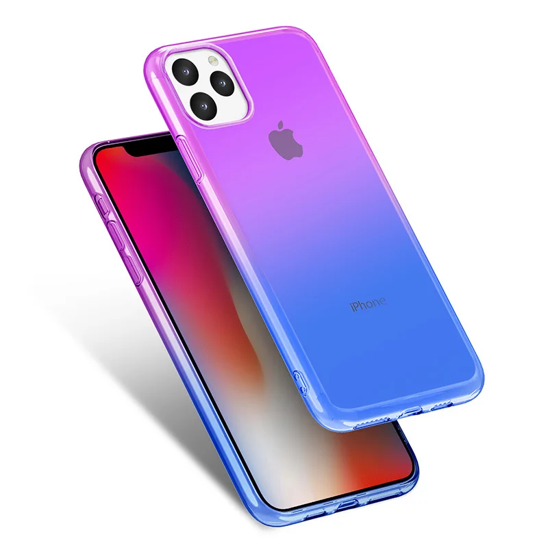 

1.0mm Ultra-thin Gradient Color TPU Case for Iphone 11 pro max XS XR X 6 7 8 plus phone cover