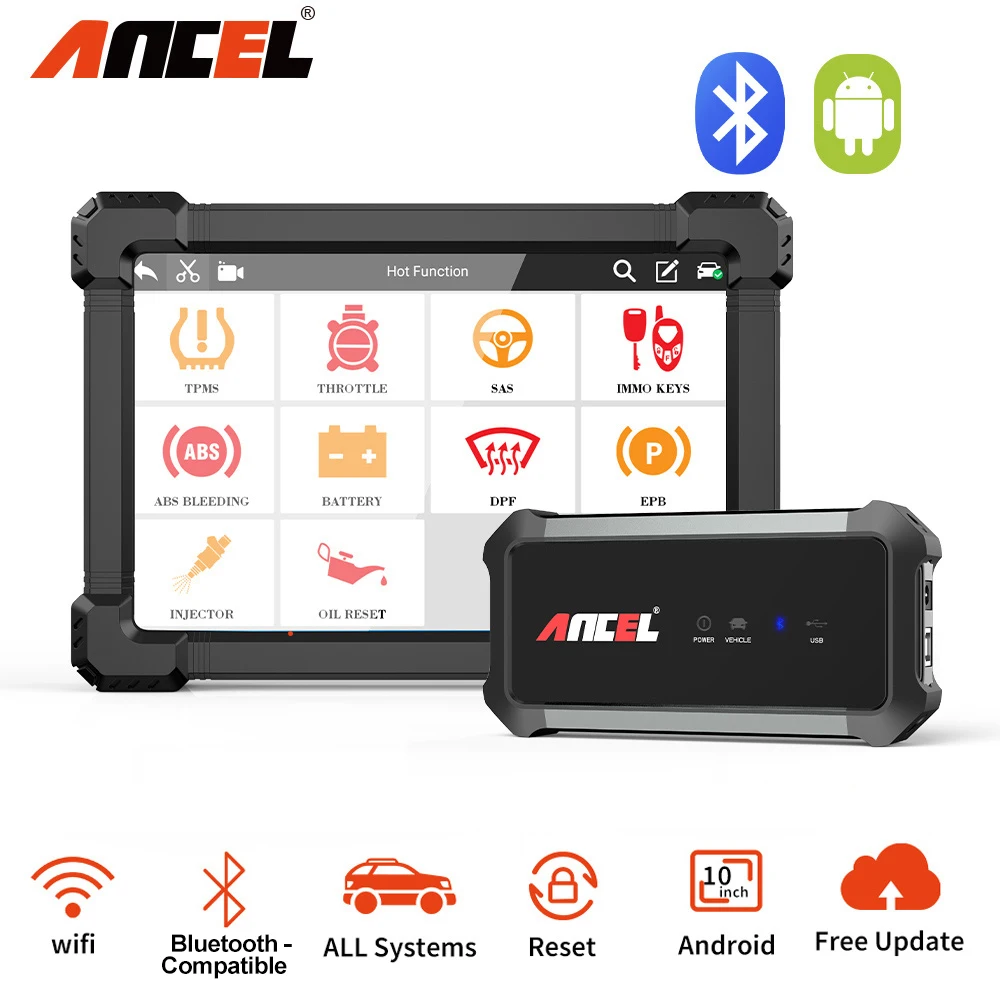 

Автомобильный диагностический инструмент ANCEL X7, профессиональный сканер OBD2, DPF SRS SAS ABS IMMO TPS для сброса масла, бесплатное обновление, автомати...