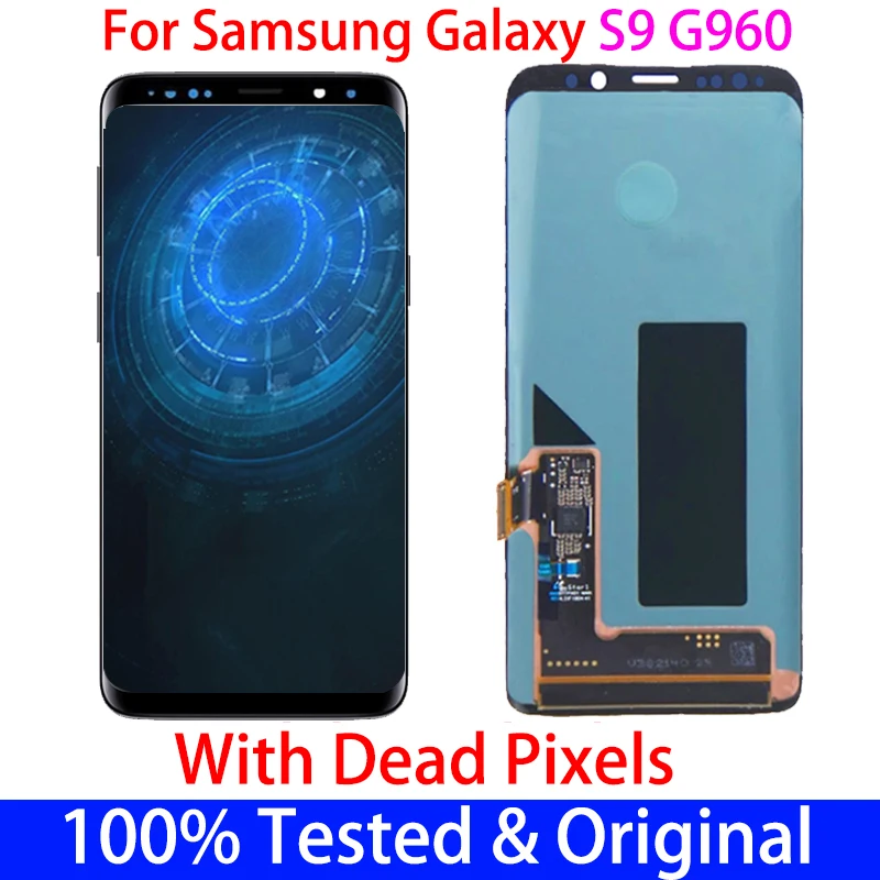

ORIGINAL With a spots Replacement For SAMSUNG Galaxy S9 G960 SM-G9600 G960F LCD Display+Touch Screen Digitizer Assembly Frame