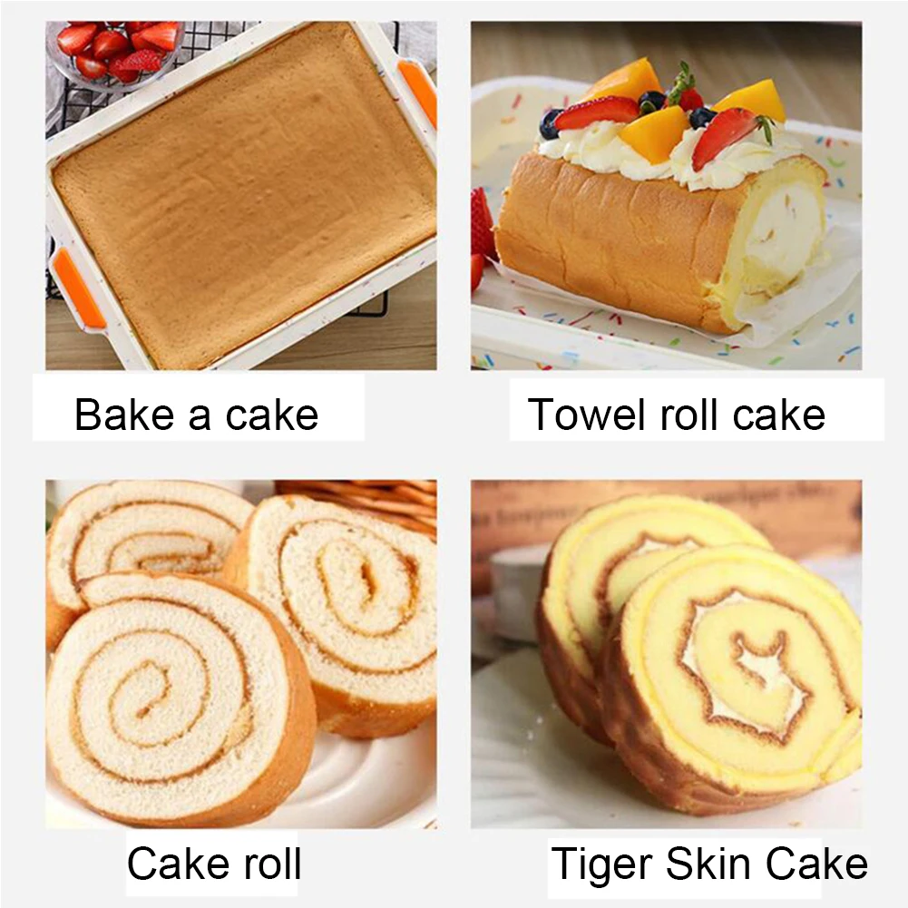 Kitchen With Handle Bread Pastry Non Stick Home Anti Scald Soft Bakeware Restaurant Silicone Cake Mold Rectangle Baking Tool |