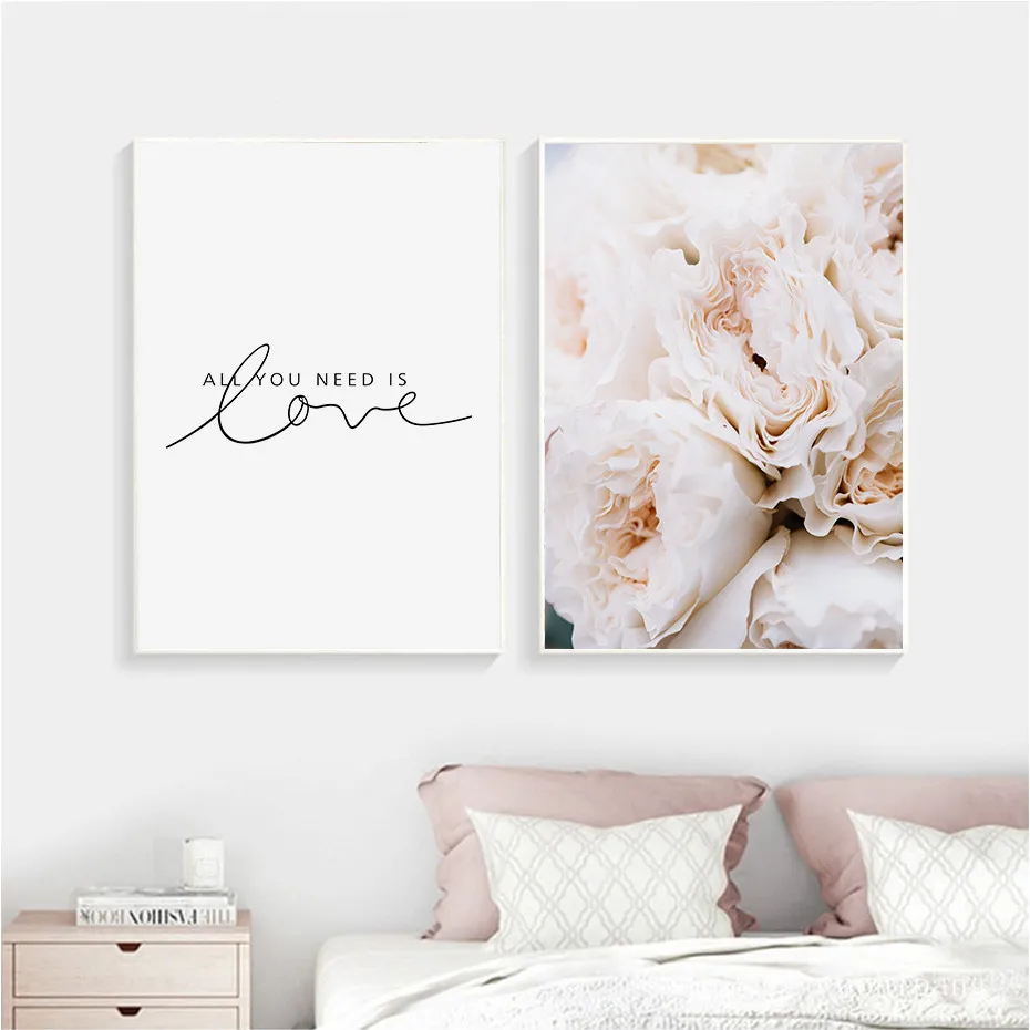 Современные румяна розовые пионы все что вам нужно-это любовь настенные